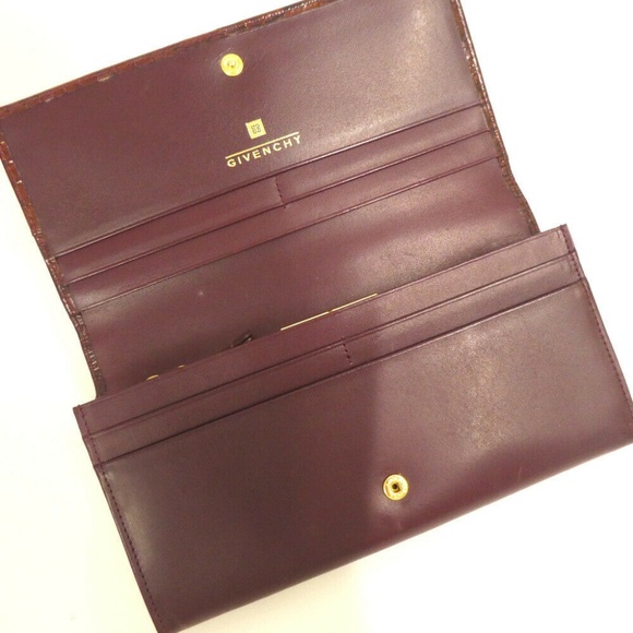 GIVENCHY embossed Leather ostrich croc gold wallet - Picture 3 of 8